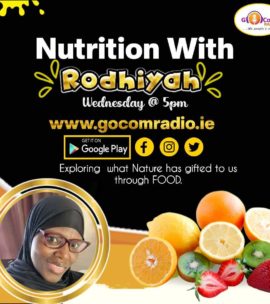 Nutrition with Rodhiyah, Wednesdays 5pm