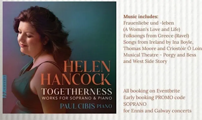 Galway Soprano Helen Hancock’s New Album & TOGETHERNESS 2026 Concert Tour Opens in Ennis, Continues to Galway and Dublin